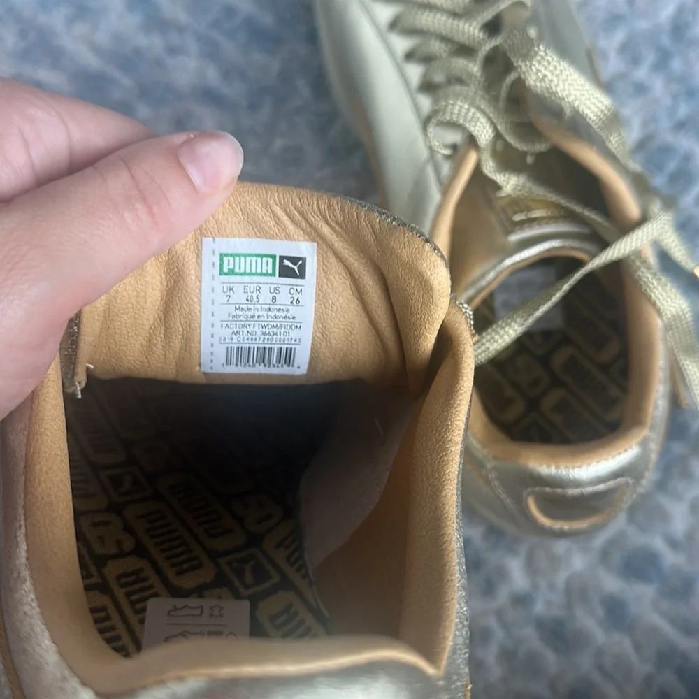 Puma Gold Metallic Sneakers Casual Lifestyle - Picture 6 of 6